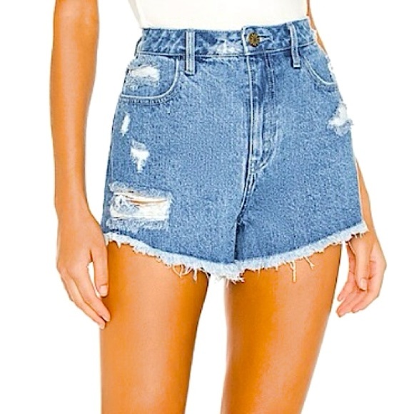 Show Me Your MuMu Arizona Jean Shorts High Waisted Distressed Like New - Picture 4 of 13